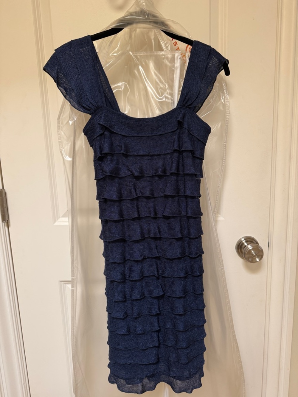 MSSP Navy Ruffle Layered Dress